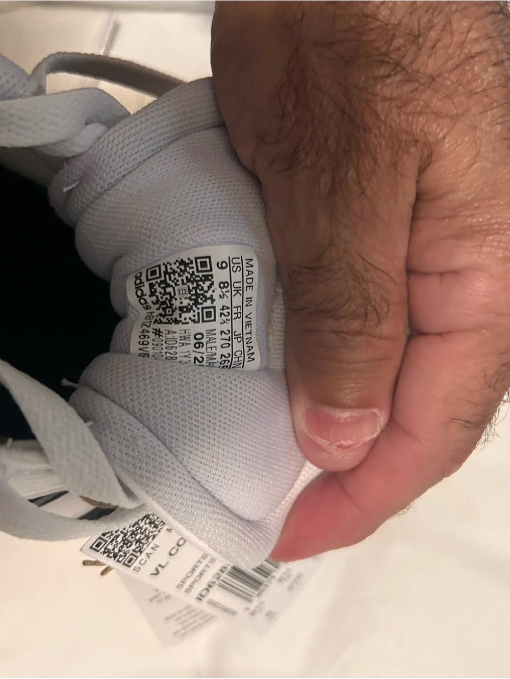 adidas White and Black VL Court 3.0 Low-Top Sneakers